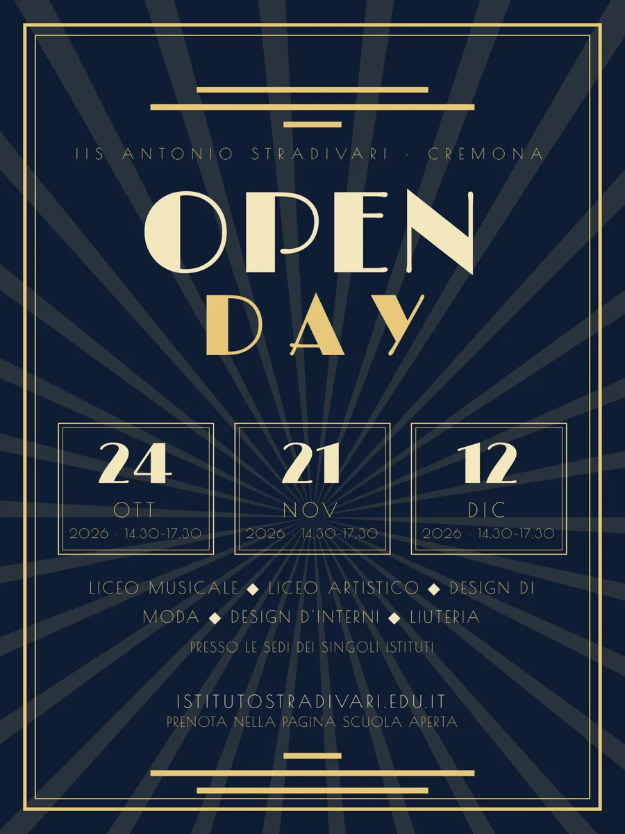 Poster Open Day 2026 in stile Art Déco